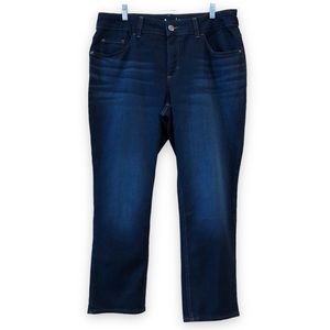 Lee Deep Dye Dark Blue Straight Jeans Midrise Regular Fit Size 16 Petite NWT